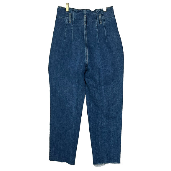 Abercrombie & Fitch Jeans Women's Size 27 R High Rise Mom Paperbag Raw Hem - Picture 2 of 11